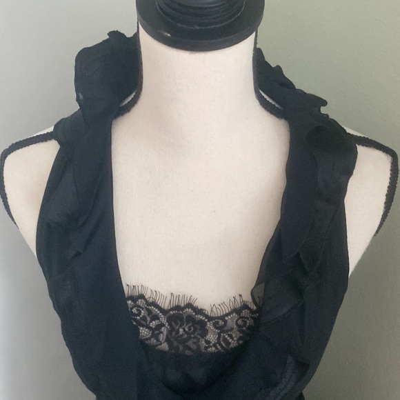 White House Black Market Black Lace Ruffle Dress - Picture 3 of 14